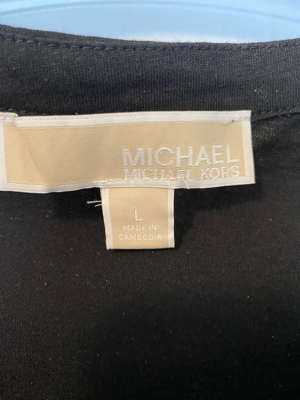 Michael Kors Black Cold-Shoulder Top with Gold Chain
